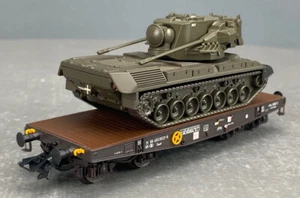 Märklin 4MFOR Belgian Army 48716 Slmps Type Flat Car w/Cheetah Tank LZ HO2347 - Picture 1 of 13