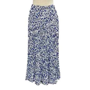 Halogen Nordstrom Skirt Women’s XL X Large Blue White Tutti Flare Maxi NWT - Picture 1 of 15