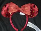 Disney Parks 2021 Minnie Mouse Christmas Holiday Ear Headband Cranberry Red
