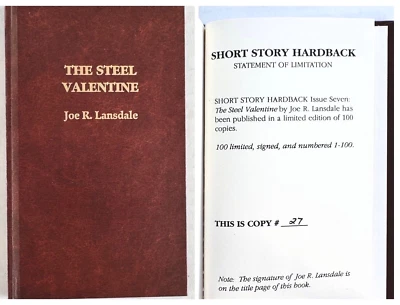 Joe R Lansdale  ~ THE STEEL VALENTINE ~ Rare SIGNED Ltd HARDCOVER #27 of 100 NF! - Image 1 of 4