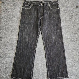 Vintage Victorious Jeans Herren schwarz 42 x 32 Stickerei verzierte Taschen Baggy Y2K - Bild 1 von 12