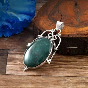 Colgante de ónix verde 925 colgante de plata de ley joyería hecha a mano... - Imagen 1 de 3