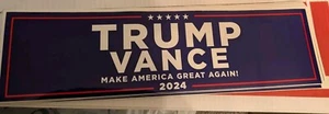 PEGATINA PARACHOQUES CAMPAÑA OFICIAL DONALD TRUMP JD VANCE 2024 RESISTENTE AL AGUA AZUL - Imagen 1 de 1