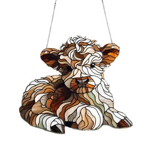 Cute Cow Ornament Hanging Decoration Cute Gift Flat Acrylic Wall Pendant - Picture 1 of 15