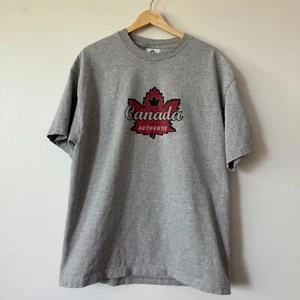 Vintage T-Shirt Herren XL Canada Authentic Maple Leaf 90s Tourist Destination Tee grau - Bild 1 von 6