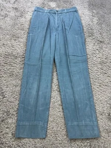 Vtg Chic Corduroy Pants Womans 16 30x29 Teal Pleated High Rise Baggy 90s Y2K Mom - Picture 1 of 11