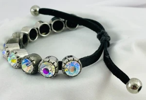 AB Aurora Borealis Kristall Leder Shamballa Armband - Bild 1 von 7