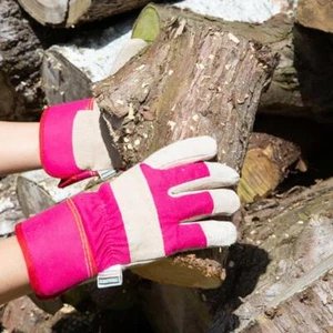 Thermo gefütterte Leder Rigger Handschuhe Pink Town &amp; Country Medium  - Bild 1 von 1