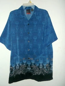 NEW HAWAIIAN SHIRT dragons down below BY C-TWO SIZE LARGE - Picture 1 of 3