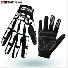 QEPAE XC Road Bike skeleton Practical Gloves Mountain Cycling Full Finger Glove