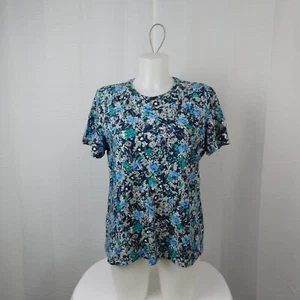 Basic Editions Relaxed Short Sleeve Floral Cotton Graphic T-Shirt Large #1582 - Picture 1 of 5