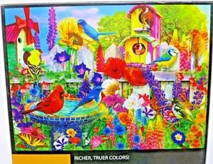 Kodak Bird Bath Garden Puzzle 1000PCS Colorful Flowers Birdhouses Jigsaw New - Picture 1 of 8