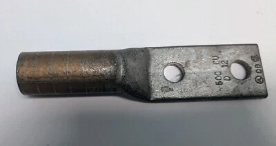 3 Panduit LCC500-12-6 Two Hole Lugs Brown Long Compression Connectors Copper - Image 1 of 2