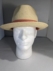 NEW-Size L - Murano Corsa Di Cavalli Casual Fedora Hat - Paper - Beige MSRP: $90 - Picture 1 of 6
