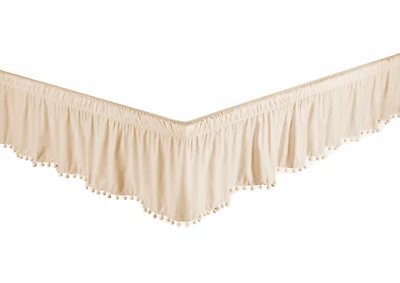Falda de cama Legacy Decor con volantes antipolvo con flecos de pompón 100 % microfibra cepillada Foto 1 de 4