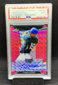 2018 Leaf Metal JARRED KELENIC Pink Wave Prism Auto RC 10/10 Jersey 1/1 PSA 9 - Picture 1 of 2