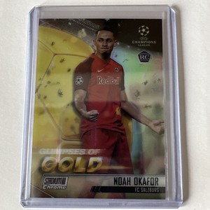 2020-21 Topps Stadium Club Chrome UEFA NOAH OKAFOR Glimpses of Gold RC 