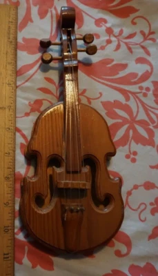 11" Tall Vintage Miniature Replica Wood Cello Musical Instrument Decoration - Image 1 of 4