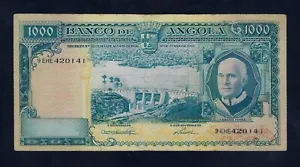 Portugal Angola 1000 Escudos 1962 P-96 rare date , note similar to P-98 - Picture 1 of 2