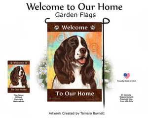 Welcome Garden Flagge - Liver and White English Springer Spaniel 133A - Bild 1 von 1