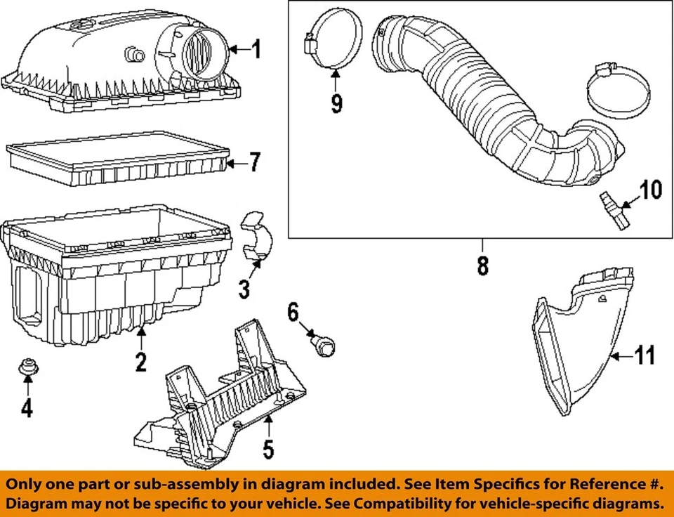 Conjunto de ojal de admisión de aire clásico Chrysler OEM 89-23 1500 4268295 Foto 1 de 1