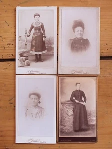 Konvolut 4 CDV Fotos Frauenportraits, Normandie - Bild 1 von 4