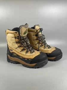 MENS ROCKY LEATHER TAN HIKING BOOTS  sz 9 - Picture 1 of 5