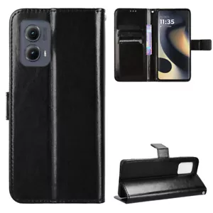 For Motorola Edge (2024) Leather Magnetic Wallet Stand Card Slots Case Cover - Picture 1 of 27