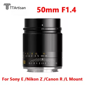 TTartisan 50mm F1.4 ASPH Lens Full Frame Lens For Sony E Nikon Z Canon R L Mount - Picture 1 of 11