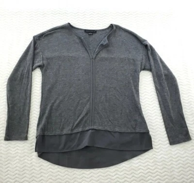 Suéter Sanctuary de Gasa Pequeño V-abierto Gris Imitación Capa Inferior Ligero Gimnasio Foto 1 de 4