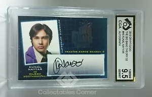 2013 Big Bang Theory Season 5 Kunal Nayyar As Rajesh Auto Card Graded 9.5 - Foto 1 di 3