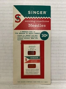 Vintage 1960s SINGER Sewing Machine 3 NEEDLES Size 16 (15x1) 2020! NEW on Card! - Picture 1 of 2