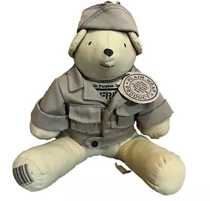 Daken No Frills Bear 1985 wearing Eisenhower Army Jacket and Hat- Rare - Picture 1 of 13