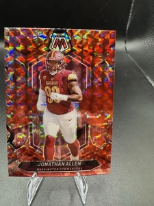 2024 Panini Mosaic Camo Red Mosaic Prizm Jonathan Allen #198 Commanders - Foto 1 di 2