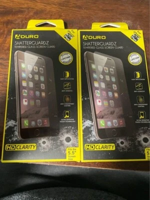 Протектор экрана Aduro Shatterguardz закаленное стекло iPhone 6/7/8 plus упаковка 2 шт. - Изображение 1 из 2