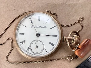 Vintage Elgin Natl. Taschenuhr Co. 1892 Gold Plate Open Face ~ LÄUFT - Bild 1 von 19