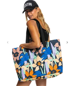 ROXY Skinny Love Large Tote beach bag floral print - Picture 1 of 6