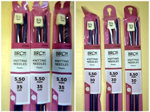 5.5mm (5 gauge) BIRCH Plastic Knitting Needles - choose length - Picture 1 of 3