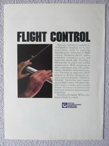 9/1983 PUB HAMILTON STANDARD FLIGHT CONTROL GYMNASTIQUE STABILITY ORIGINAL AD - Foto 1 di 1