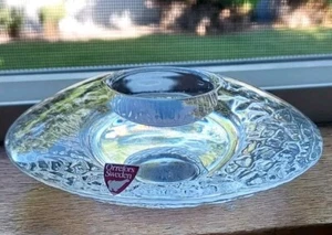 Orrefors Crystal Discus Votive Candle Holder 5.5" Lars Hellston Kosta Boda W/tag - Picture 1 of 7