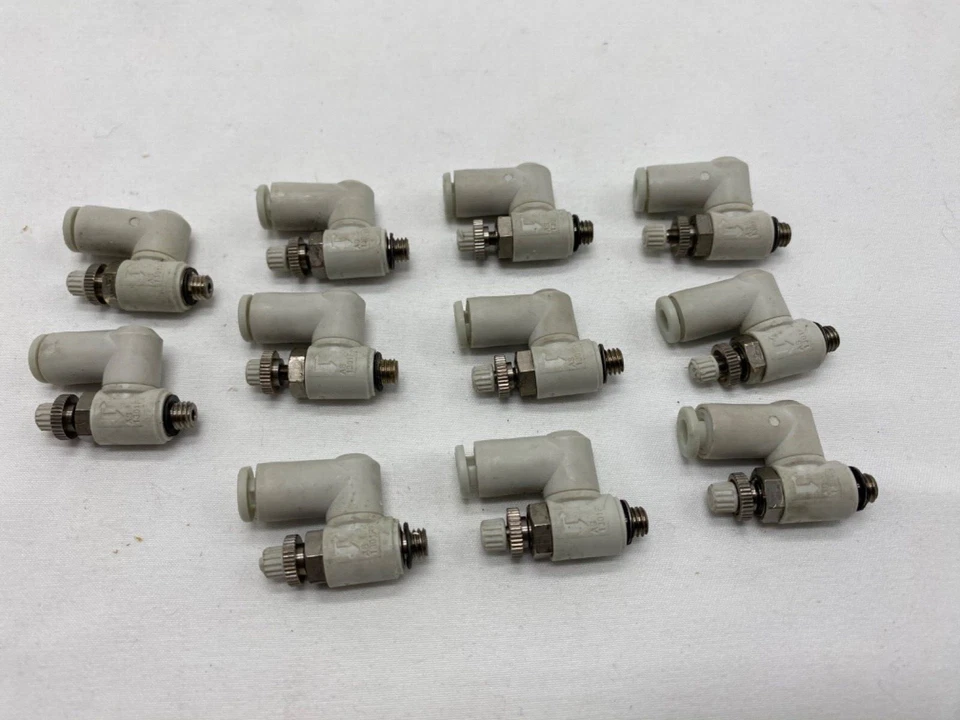 Bulk qty 11 piece lot, SMC push lock, pneumatic flow control AS1301F-NiLM5-03 - Image 1 of 4