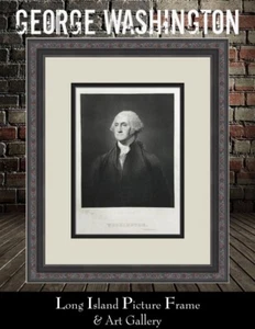 George Washington Original Etching 1800's Custom Framed - Picture 1 of 5
