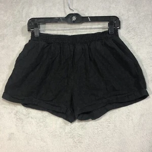 Forever 21 Damen Medium vorne flach schwarz elastischer Bund Leinenshorts - Bild 1 von 5