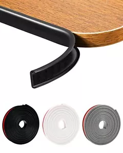 U-Shape Black TPE Edge Banding, 16.4 Ft Self-Adhesive Trim for Furniture, She... - Picture 1 of 7
