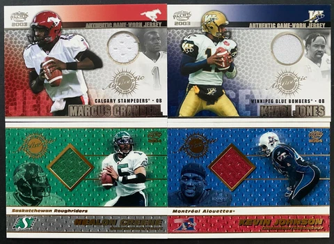 2003-2004 CFL Canadian Football Pacific Jersey Cards Khari Jones Marcus Crandel Cover