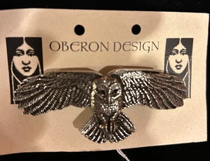 Oberon Design Fliegende Eule Haarspange Haarspange Made in France silberfarben - Bild 1 von 3