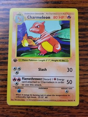 1st Edition Charmeleon Shadowless Pokemon Card  1999 Base Set 024/102 MP - Image 1 of 4