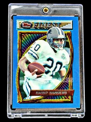 BARRY SANDERS RARO AÑOS 90 VINTAGE Inserto Topps Finest Blue Border - Detroit Lions Foto 1 de 2