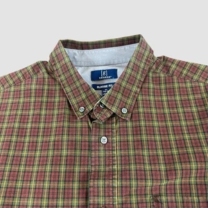 George Men’s XL Green Check Shirt Classic Fit Long Sleeve Button Down Casual - Picture 1 of 9