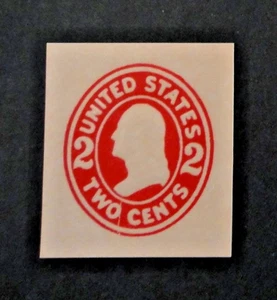 US Stamped Envelope U413 2c 1907-16 Cut Square Carmine on Oriental Buff #2 - Picture 1 of 3